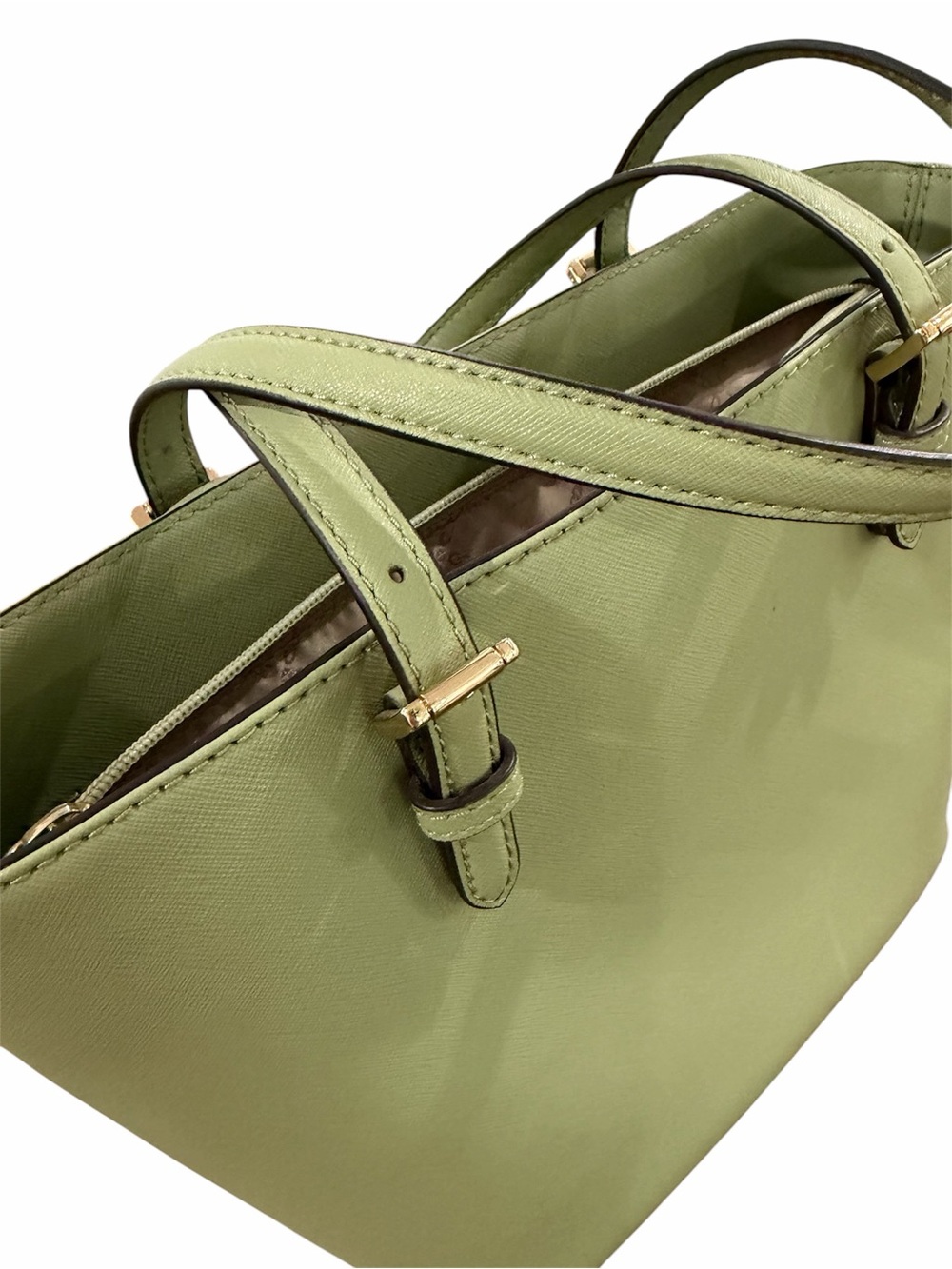 Michael Kors Jet Set Multifunction Medium Pocket Tote Bag Light Sage Green /Gold - Picture 4 of 12